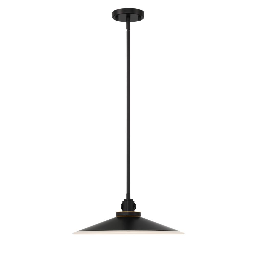 Deckard 16" LED Pendant In Gold and Black