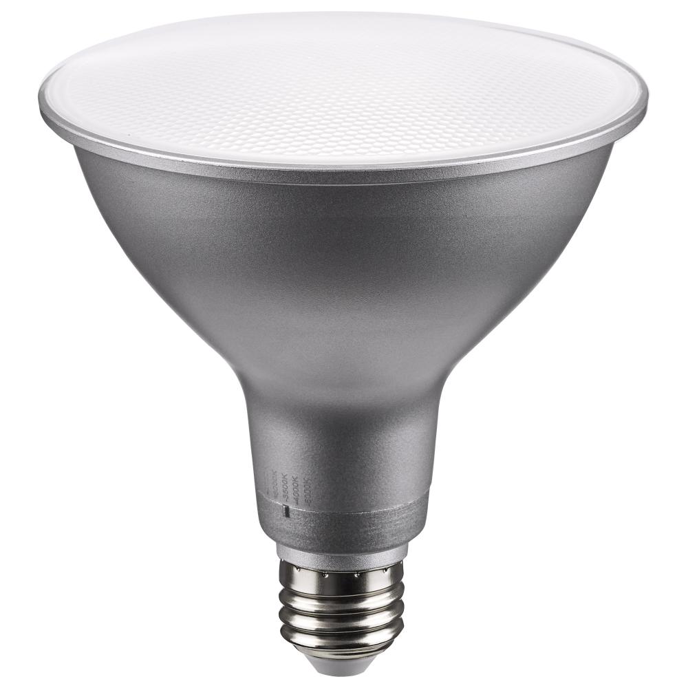 15.5 Watt PAR38 LED; Medium Base; Silver Finish; CCT Selectable; 120 Volt; 40 Degree Beam Angle