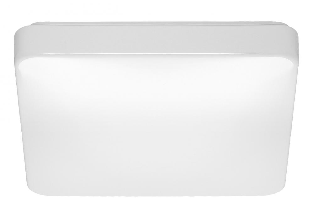 14 inch; Flush Mounted LED Fixture; CCT Selectable; Square; White Acrylic; with Sensor