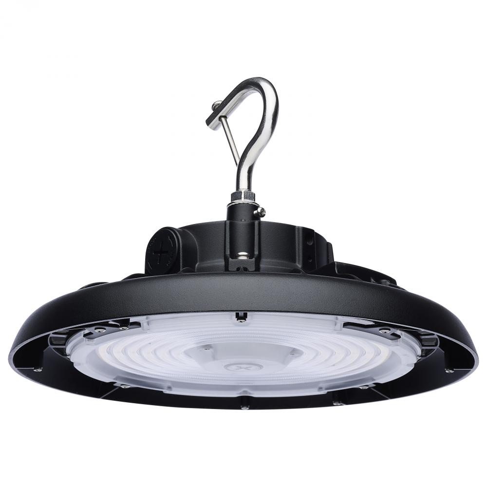 Wattage 80W/100W/120W and CCT Selectable 3K/4K/5K LED UFO High Bay; 120-347 Volt; Black Finish