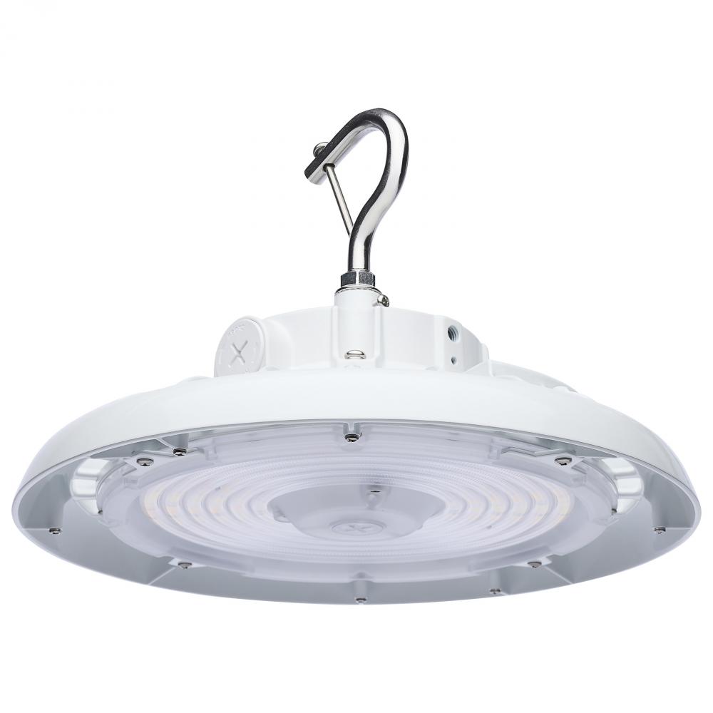 Wattage 80W/100W/120W and CCT Selectable 3K/4K/5K LED UFO High Bay; 120-347 Volt; White Finish