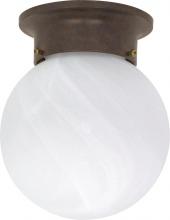 Nuvo 60/259 - 1 Light - 6" Flush with Alabaster Glass - Old Bronze Finish