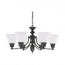 Nuvo 60/6042 - Empire; 6 Light; 26 in.; Chandelier with Frosted White Glass; Color Retail Packaging