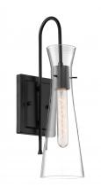 Nuvo 60/6877 - Bahari - 1 Light Sconce with Clear Glass - Black Finish