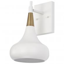 Nuvo 60/7509 - Phoenix; 1 Light; Wall Sconce Matte White with Burnished Brass