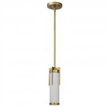 Nuvo 60/8043 - Roselle; 5 Inch Mini Pendant; Natural Brass with White Glass