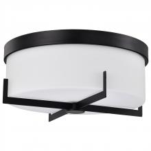 Nuvo 60/8054 - Roselle; 15 Inch Flush Mount; Matte Black with White Glass