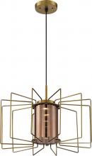 Nuvo 62/1352 - Wired - LED Pendant with Copper Glass - Vintage Brass Finish