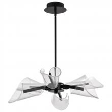 Nuvo 62/2281 - Sedona; 28 Inch 6 Light LED Chandelier; Matte Black; Etched Acrylic Lens
