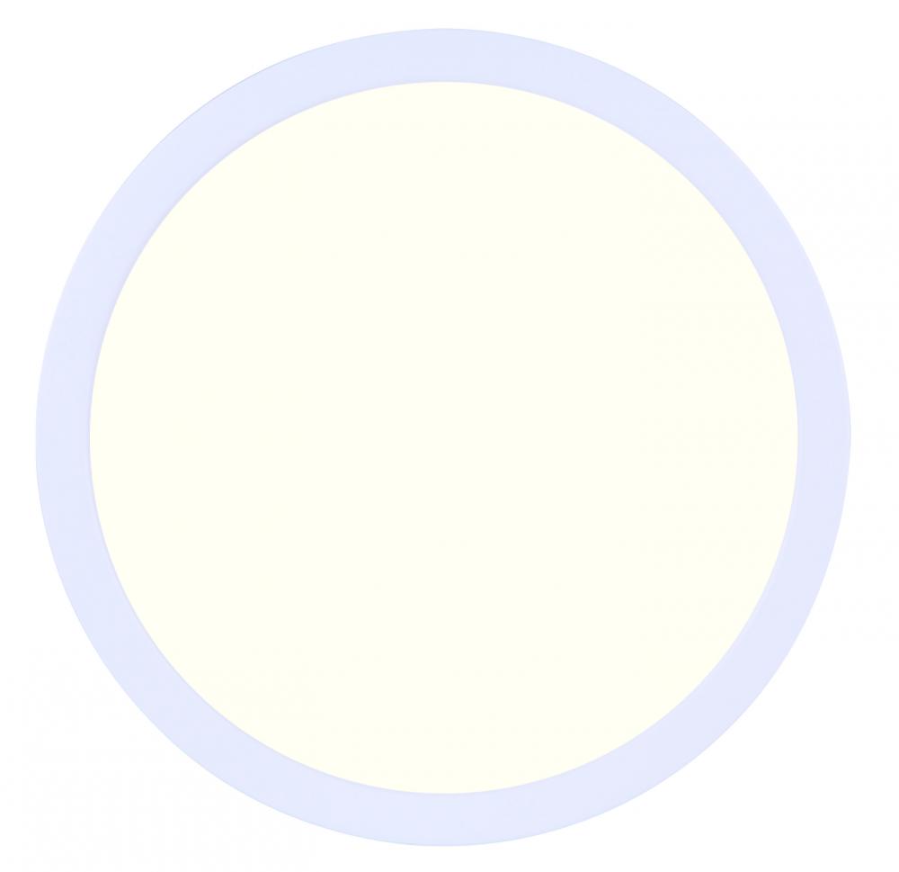 LED Edgeless Flush Mount, 8.1" White Color, 15W Dimm., 2700K 1050Lumens, 3/3.5/4/5000K 5CCT Swti