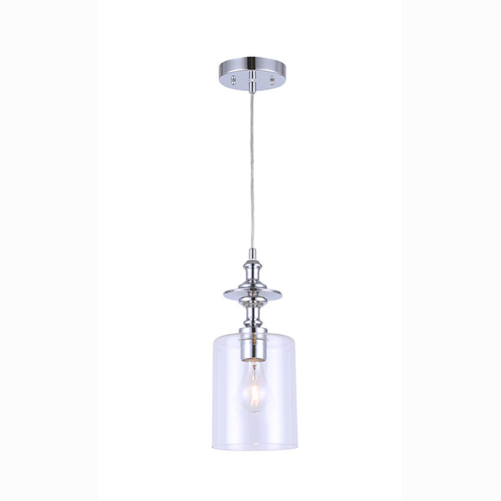 York, 1 Lt Cord Pendant, Clear Glass, 100W Type A, 5 1/2" x 60"
