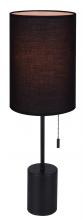 Canarm ITL1164A23BK - FLINT, MBK Color, 1 Lt Table Lamp, Black Fabric Shade, 60W Type A