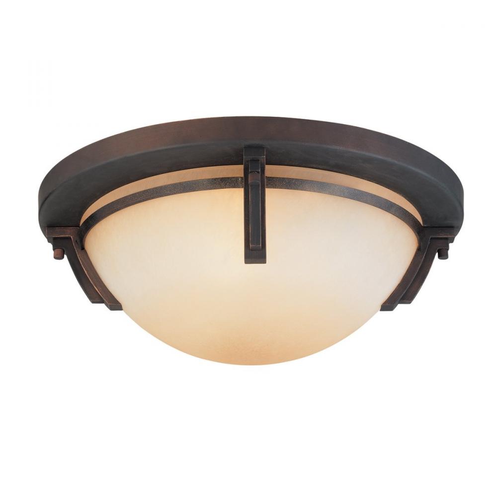 One Light Satin Nickel Bowl Flush Mount