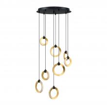 Kendal PF328-8LPA-BLK/BRS - CIRCOLS 8-Light LED Pendant Pan