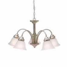 Kichler 2093NI - Wynberg 13.75" 5 Light Chandelier with Satin Etched Glass in Brushed Nickel