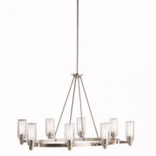 Kichler 2345NI - Circolo 27" 8 Light Oval Chandelier with Clear Outer and Satin Etched Inner Cylinders Brushed Ni