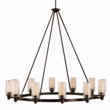 Kichler 2347OZ - Circolo 41" 12 Light Round Chandelier with Clear Outer and Umber Etched Inner Cylinders Olde Bro