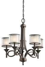 Kichler 42381MIZ - Lacey 26" 5 Light Chandelier with Satin Etched Cased Opal Inner Diffusers and Light Umber Transl