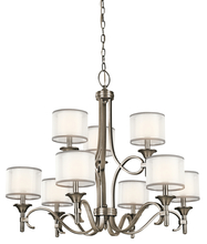Kichler 42382AP - Lacey 29.5" 9 Light 2 Tier Chandelier with Satin Etched Cased Opal Inner Diffusers and White Tra