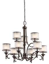 Kichler 42382MIZ - Lacey 29.5" 9 Light 2 Tier Chandelier with Satin Etched Cased Opal Inner Diffusers and Light Umb