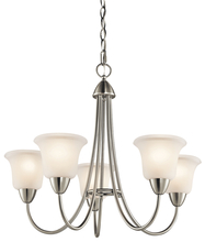 Kichler 42884NI - Nicholson 21" 5 Light Chandelier with Satin Etched Glass in Brushed Nickel
