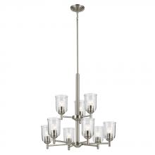 Kichler 43672NICLR - Shailene 26.5" 9-Light 2-Tier Chandelier with Clear Glass in Brushed Nickel