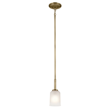 Kichler 43674NBR - Shailene 11" 1-Light Mini Pendant with Clear Satin Etched Glass in Natural Brass