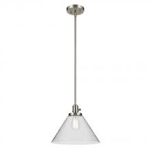 Kichler 43905NI - Avery 11.75" 1-Light Cone Pendant with Clear Seeded Glass in Nickel