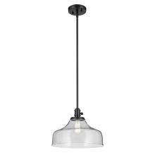Kichler 43906BK - Avery 11.25" 1-Light Bell Pendant with Clear Seeded Glass in Black