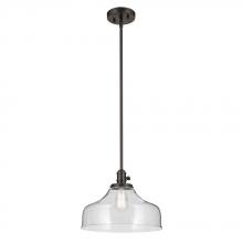Kichler 43906OZ - Avery 11.25" 1-Light Bell Pendant with Clear Seeded Glass in Olde Bronze