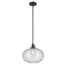 Kichler 43911OZ - Avery 14" 1-Light Globe Pendant with Clear Seeded Glass in Olde Bronze