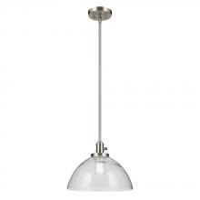 Kichler 43912NI - Avery 11" 1-Light Dome Pendant with Clear Seeded Glass in Nickel