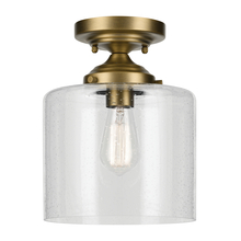 Kichler 44033NBR - Winslow 10.75" 1-Light Semi Flush with Clear Seeded Glass in Natural Brass