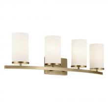 Kichler 45498NBR - Crosby 31.25" 4-Light Vanity Light with Satin Etched Cased Opal Glass in Natural Brass