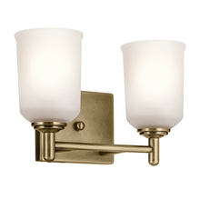 Kichler 45573NBR - Shailene 12.5" 2-Light Vanity Light with Clear Satin Etched Glass in Natural Brass