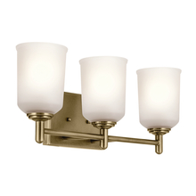 Kichler 45574NBR - Shailene 21" 3-Light Vanity Light with Clear Satin Etched Glass in Natural Brass