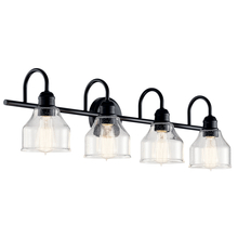 Kichler 45974BK - Avery 33.5 Inch 4 Light Vanity Light with Clear Seeded Glass in Black