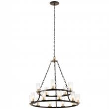 Kichler 52109OZ - Mathias 31" 15 Light 2 Tier Chandelier with Clear Ribbed Glass in Olde Bronze