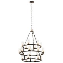Kichler 52110OZ - Mathias 41.5" 21 Light 3 Tier Chandelier with Clear Ribbed Glass in Olde Bronze