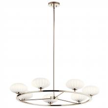 Kichler 52225PN - Pim 40" 7 Light Round Chandelier with Satin Etched Cased Opal Glass in Polished Nickel