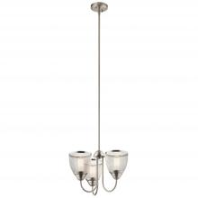 Kichler 52268NI - Voclain 12.5" 3 Light Convertible Chandelier/Semi Flush with Mesh Shade in Brushed Nickel