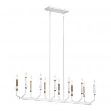 Kichler 52350WH - Armand 42.75 inch 12 Light Linear Chandelier in White Finish