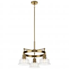 Kichler 52402BNB - Eastmont™ 3 Light Chandelier with Clear Glass Brushed Natural Brass and Walnut Wood