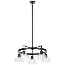Kichler 52403BK - Eastmont™ 5 Light Chandelier with Clear Glass Black and Walnut Wood
