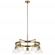 Kichler 52403BNB - Eastmont™ 5 Light Chandelier with Clear Glass Brushed Natural Brass and Walnut Wood
