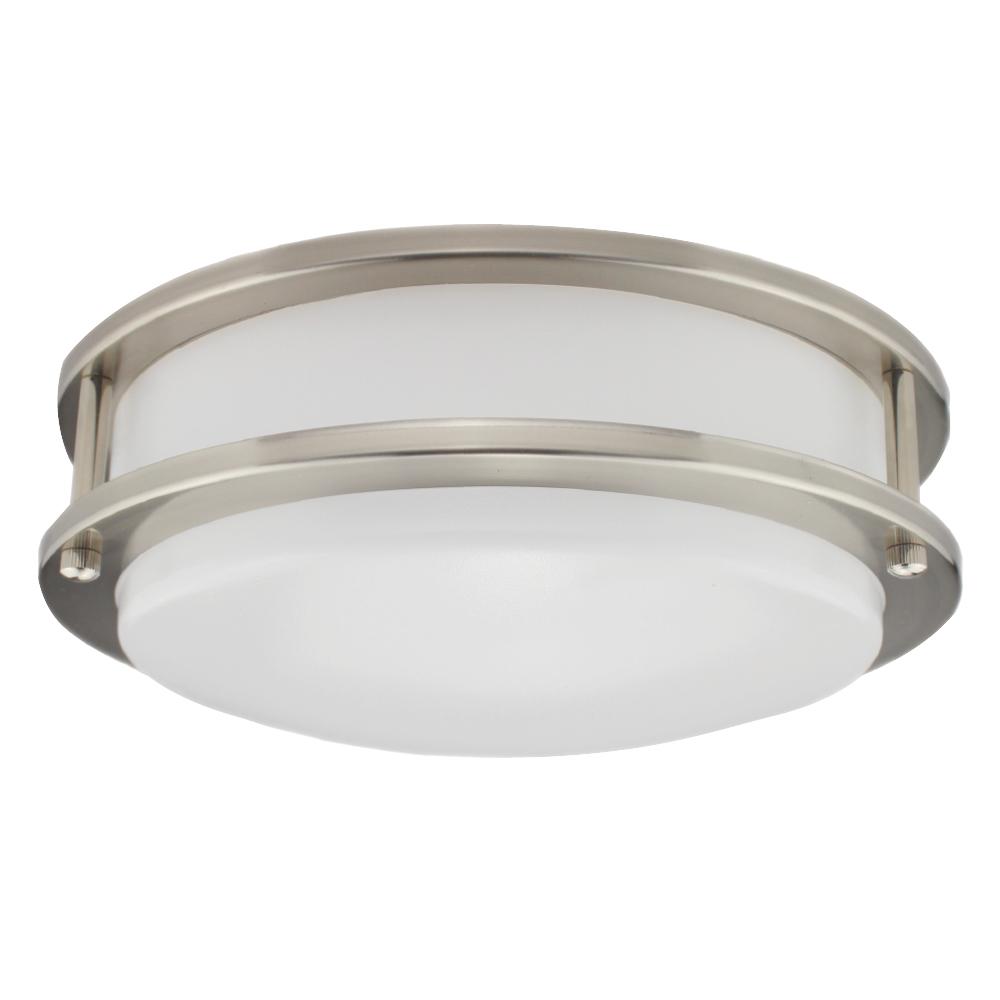 14IN LED Double-ring Ceiling Luminaire 25W 120V 40K Dim Brushed Nickel Frosted Round STANDARD