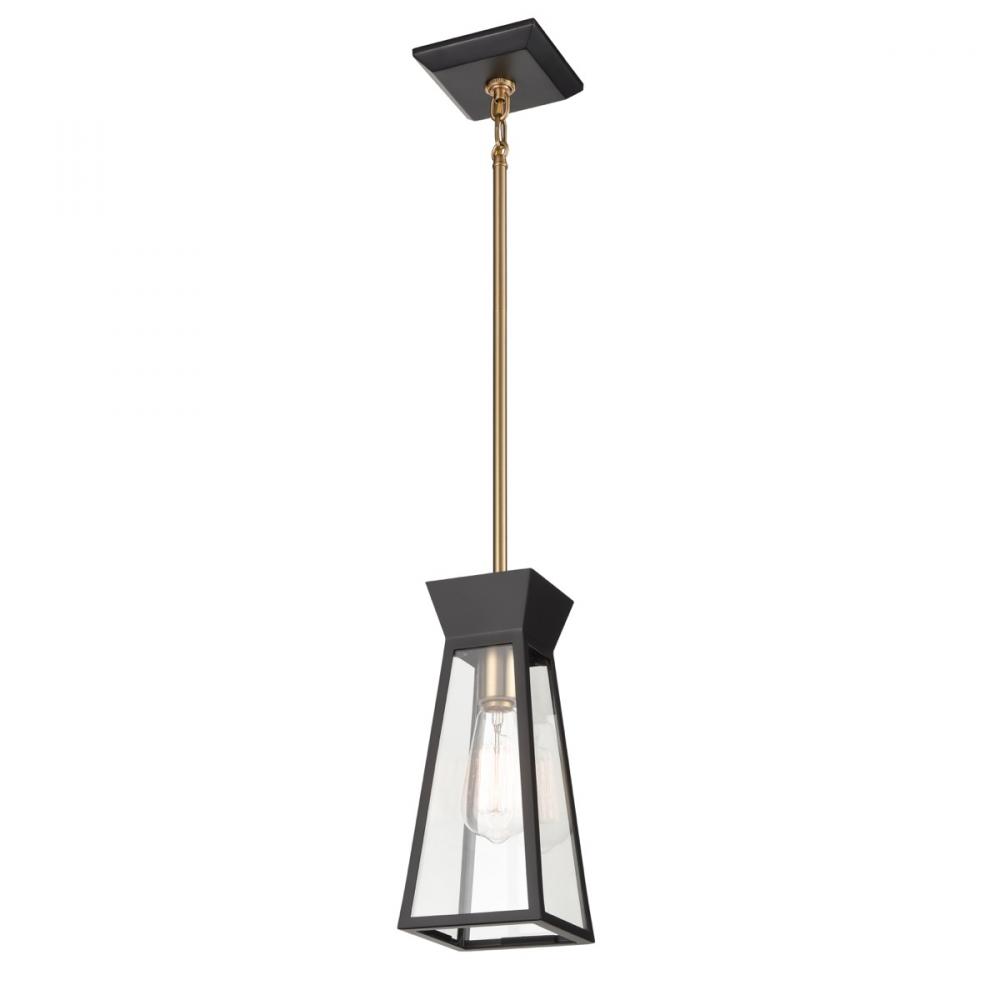 Lucian Single Pendant Black and Brushed Brass