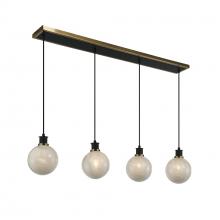 Artcraft AC11874SW - Gem Collection 4-Light Island/Pool Table Black and Brushed Brass