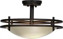 Artcraft AC1490 - Two Light Light Carmelized Glass Oil Rubbed Bronze Bowl Semi-Flush Mount