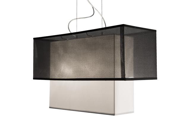 Two Lamp Pendant with Rectangular Shade
